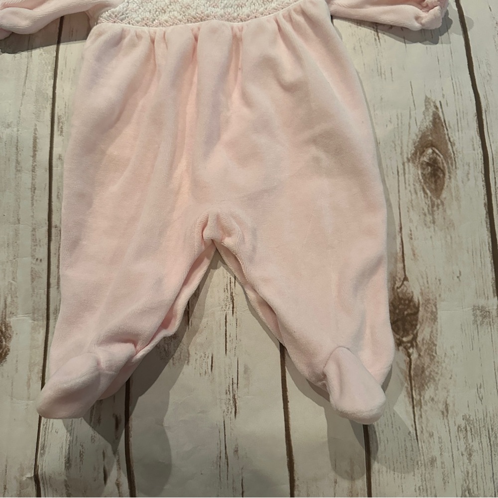 Kissy kissy pink velour sleeper guc spot nb - Picture 2 of 8